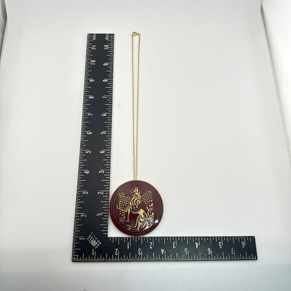 Metropolitan Museum Of Art MMA Necklace Winged Lion St Marks Brooch Red Enamel - Picture 11 of 16